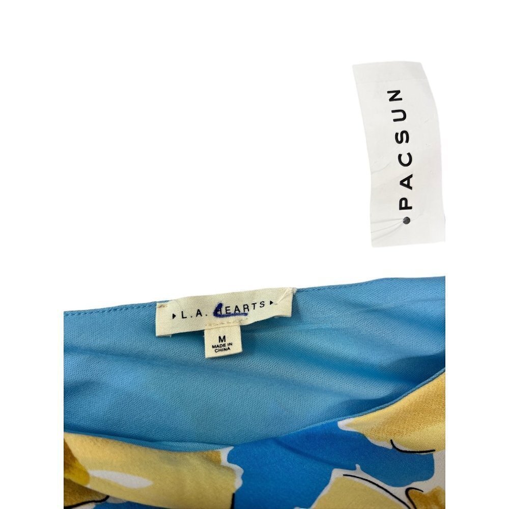 La Hearts Women's Blue & Yellow Floral Dress - Picture 3 of 7